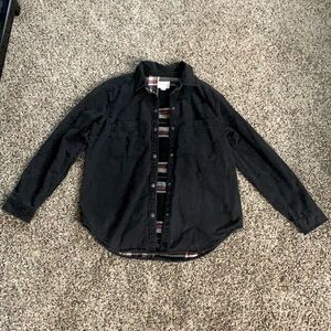 Oversized jacket with soft plaid inner lining